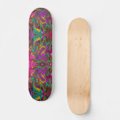 Gemarmerde hete roze en zeeschuim groene abstracte persoonlijk skateboard (Voorkant)