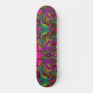 Gemarmerde hete roze en zeeschuim groene abstracte persoonlijk skateboard
