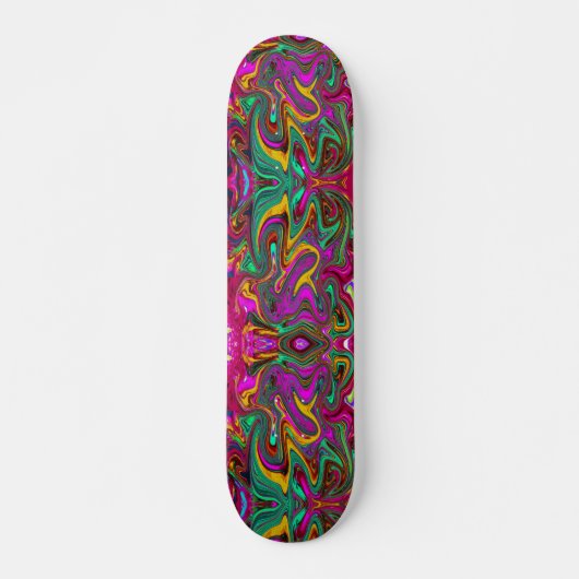 Gemarmerde hete roze en zeeschuim groene abstracte persoonlijk skateboard (Voorkant)