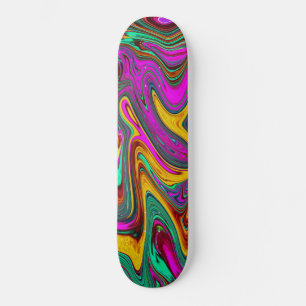 Gemarmerde hete roze en zeeschuim groene abstracte persoonlijk skateboard