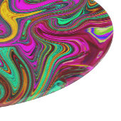 Gemarmerde hete roze en zeeschuim groene abstracte snijplank (Hoek)