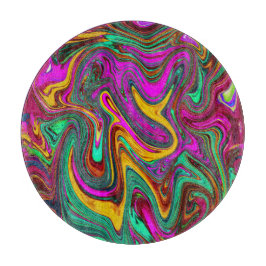 Gemarmerde hete roze en zeeschuim groene abstracte snijplank