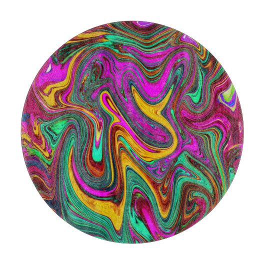 Gemarmerde hete roze en zeeschuim groene abstracte snijplank (Voorkant)