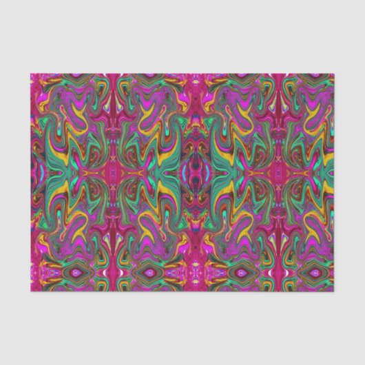 Gemarmerde hete roze en zeeschuim groene abstracte tissuepapier (Voorkant)