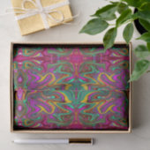 Gemarmerde hete roze en zeeschuim groene abstracte tissuepapier (Geschenk)
