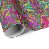 Gemarmerde Hot Pink en Zee Schuimgroene Abstracte  Cadeaupapier (Rol Hoek)
