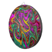 Gemarmerde Hot Pink en Zee Schuimgroene Abstracte  Dartbord (Voorkant Rechts)