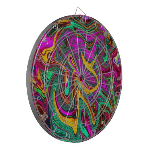 Gemarmerde Hot Pink en Zee Schuimgroene Abstracte  Dartbord (Voorkant Links)