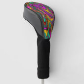 Gemarmerde Hot Pink en Zee Schuimgroene Abstracte  Golfheadcover (Schuin)