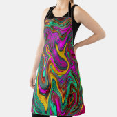 Gemarmerde Hot Pink en Zee Schuimgroene Abstracte  Schort (Insitu)