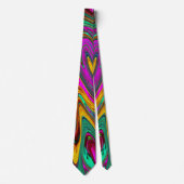 Gemarmerde Hot Pink en Zee Schuimgroene Abstracte Stropdas (Voorkant)