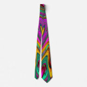 Gemarmerde Hot Pink en Zee Schuimgroene Abstracte Stropdas (Achterkant)