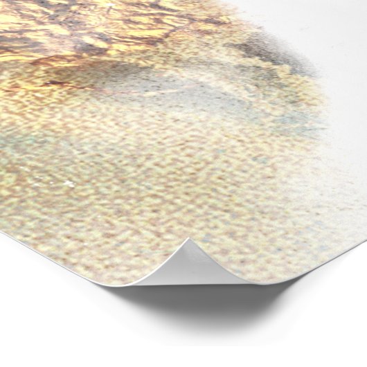 Gemarmerde inkt Turquoise en goud Poster (Hoek)