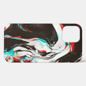 Gemarmerde inkt: vervormde glitch textuur. Case-Mate iPhone case (Achterkant (horizontaal))