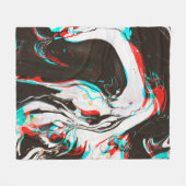 Gemarmerde inkt: vervormde glitch textuur. fleece deken (Voorkant (Horizontaal))