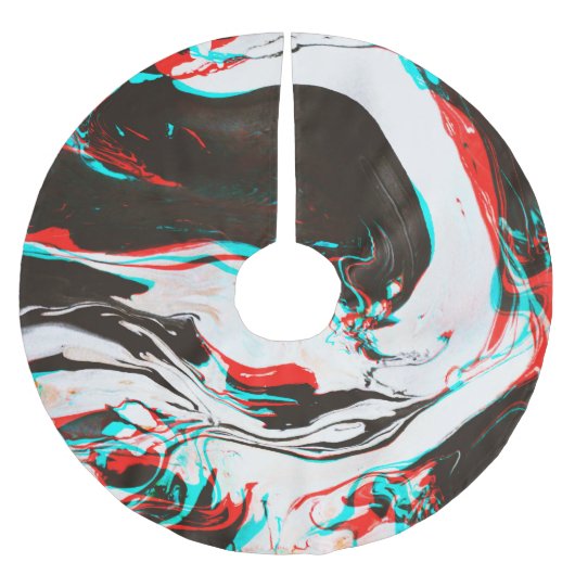 Gemarmerde inkt: vervormde glitch textuur. kerstboom rok (Voorkant)