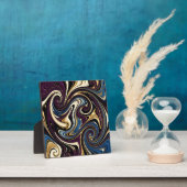 Gemarmerde kronkel paars goud blauw abstract fotoplaat (Insitu)