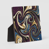 Gemarmerde kronkel paars goud blauw abstract fotoplaat (Voorkant)
