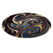 Gemarmerde kronkel paars goud blauw abstract snijplank (Hoek)
