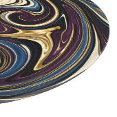 Gemarmerde kronkel paars goud blauw abstract snijplank (Hoek)