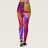 Gemarmerde Leggings in Maroon en Paarse Fun Workou (Achterkant)