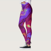 Gemarmerde Leggings in Maroon en Paarse Fun Workou (Links)