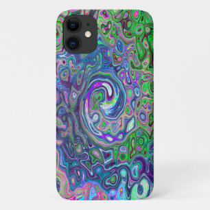 Gemarmerde Lime Green en Paarse Abstracte Retro Sw Case-Mate iPhone Case