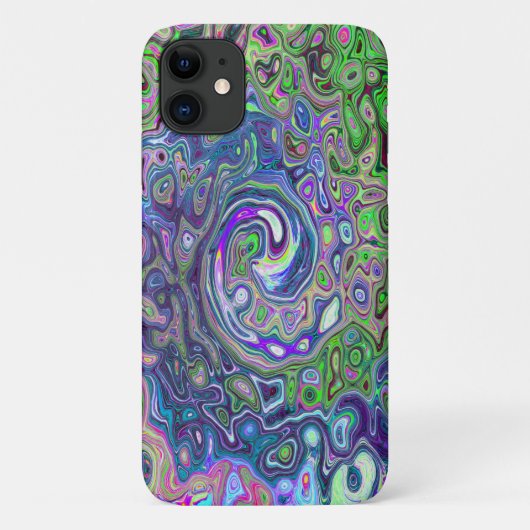Gemarmerde Lime Green en Paarse Abstracte Retro Sw Case-Mate iPhone Case (Achterkant)
