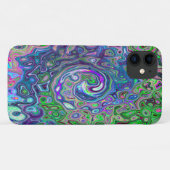 Gemarmerde Lime Green en Paarse Abstracte Retro Sw Case-Mate iPhone Case (Achterkant (horizontaal))