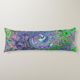 Gemarmerde Lime Green en Paarse Abstracte Retro Sw Lichaamskussen