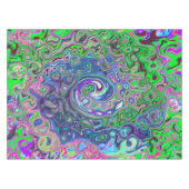 Gemarmerde Lime Green en Paarse Abstracte Retro Sw Tafelkleed (Voorkant (Horizontaal))
