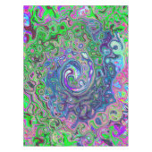 Gemarmerde Lime Green en Paarse Abstracte Retro Sw Tafelkleed (Voorkant)