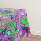 Gemarmerde Lime Green en Paarse Abstracte Retro Sw Tafelkleed (Voorbeeld)