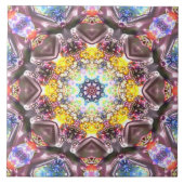 gemarmerde mandala in reliëf kleurrijke bloemetjes tegeltje (Voorkant)