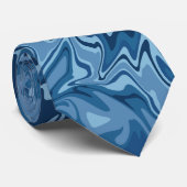 Gemarmerde marine, lichtblauwe toon stropdas (Opgerold)