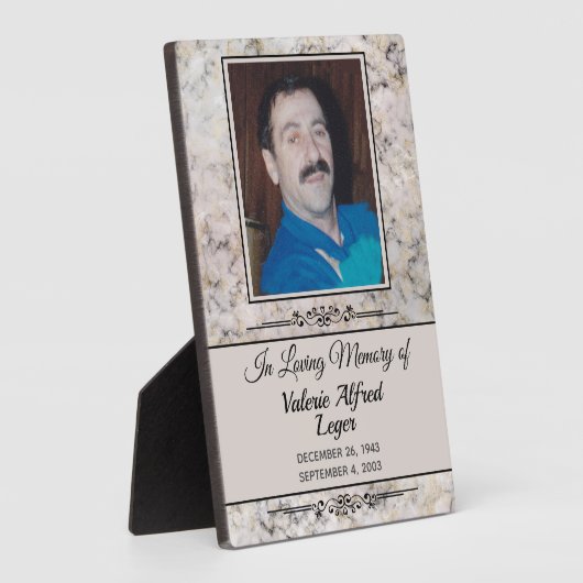 Gemarmerde Memorial Custom Keepsakes Fotoplaat (Zijkant)