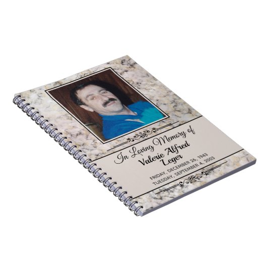 Gemarmerde Memorial Custom Keepsakes / Guestbook Notitieboek (Rechterzijde)