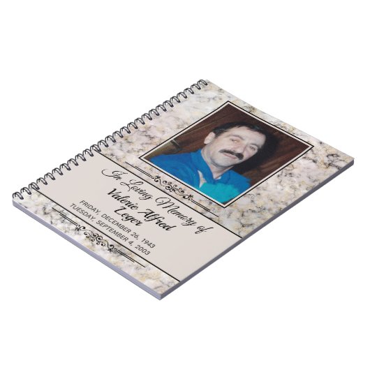 Gemarmerde Memorial Custom Keepsakes / Guestbook Notitieboek (Linkerzijde)
