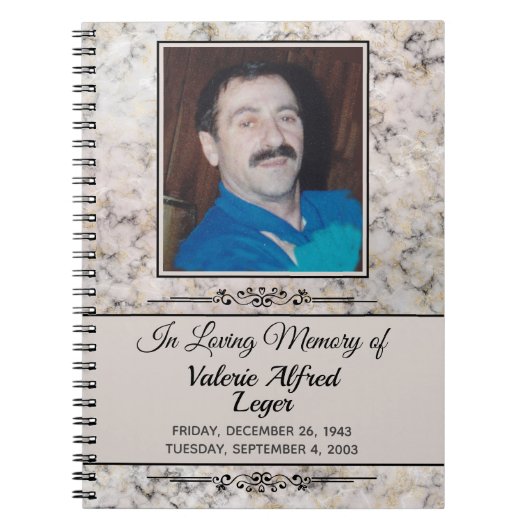 Gemarmerde Memorial Custom Keepsakes / Guestbook Notitieboek (Voorkant)