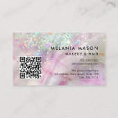 Gemarmerde Meup Artist Holographic Glitter QR Code Visitekaartje (Achterkant)