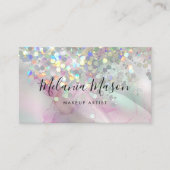 Gemarmerde Meup Artist Holographic Glitter QR Code Visitekaartje (Voorkant)