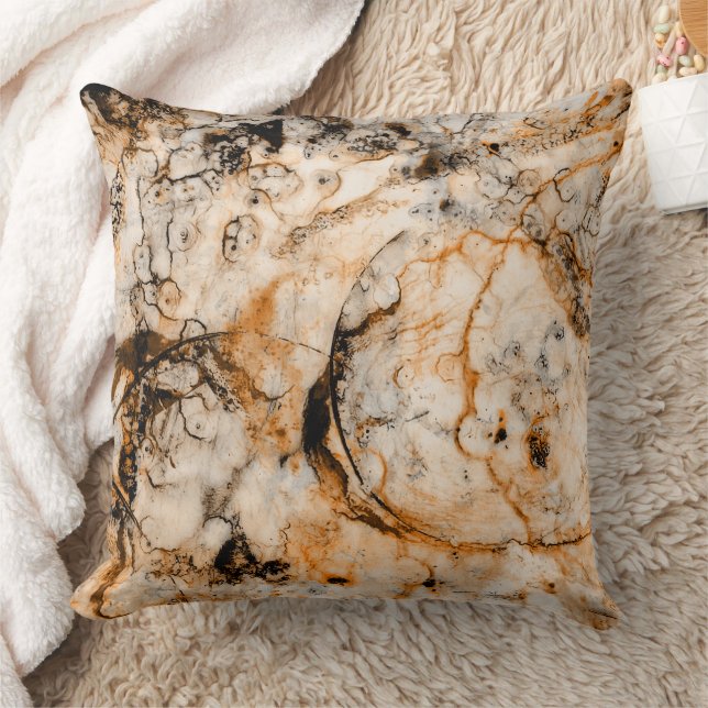 Gemarmerde organische Abstracte Blauwe Groene Drog Kussen (Deken)