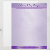 Gemarmerde Paarse persoonlijke briefhoofd (Voorkant / Achterkant)