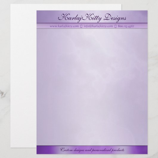 Gemarmerde Paarse persoonlijke briefhoofd (Voorkant / Achterkant)