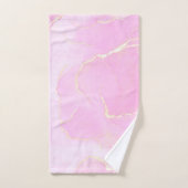 Gemarmerde parelroze goudmonogrammen bad handdoek (Handdoek)