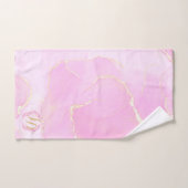 Gemarmerde parelroze goudmonogrammen bad handdoek (Handdoek)