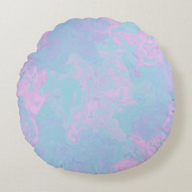 Gemarmerde Pastel Rond Kussen (Voorkant)