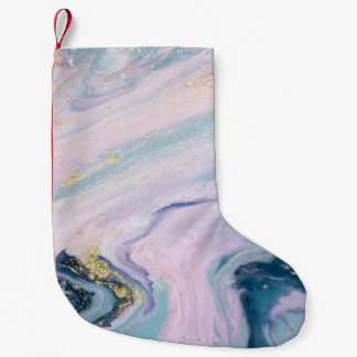 Gemarmerde pastelkleuren, luxe achtergrond. kleine kerstsok