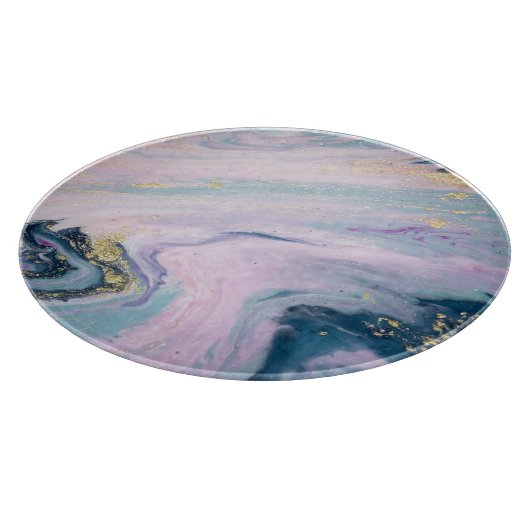 Gemarmerde pastelkleuren, luxe achtergrond. snijplank (Hoek)