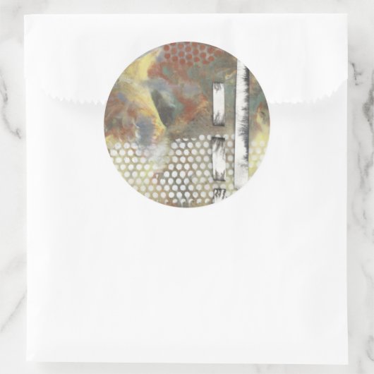 Gemarmerde pixels II Ronde Sticker (Tas)